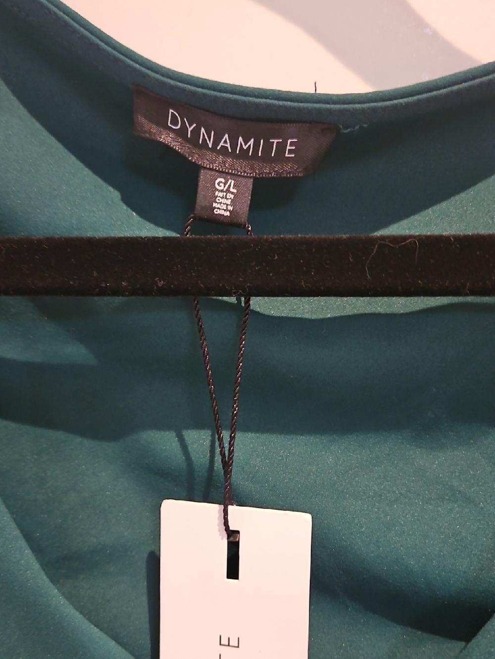 Dynamite Teal Green Long-Sleeve Wrap Crop Top - Picture 2 of 5